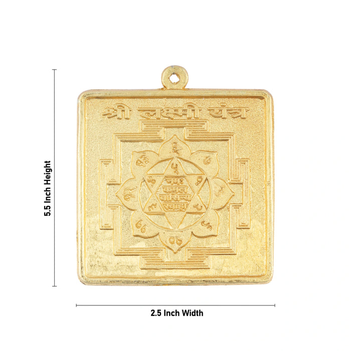 Shri Lakshmi Yantra - 5.5 x 2.5 Inches | Metal Yantram/ Laxmi Yantram for Home - Maha Meru & Yantra
