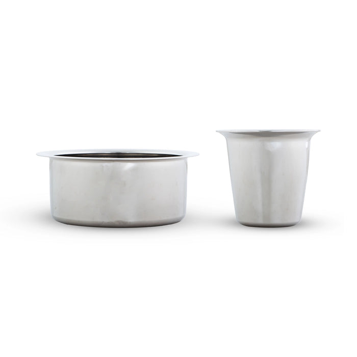 Coffee Dabara Set - 2.5 x 3.5 Inches | Stainless Steel Dabara Set / Davara Set / Davara Tumbler Set for Home - Kitchen