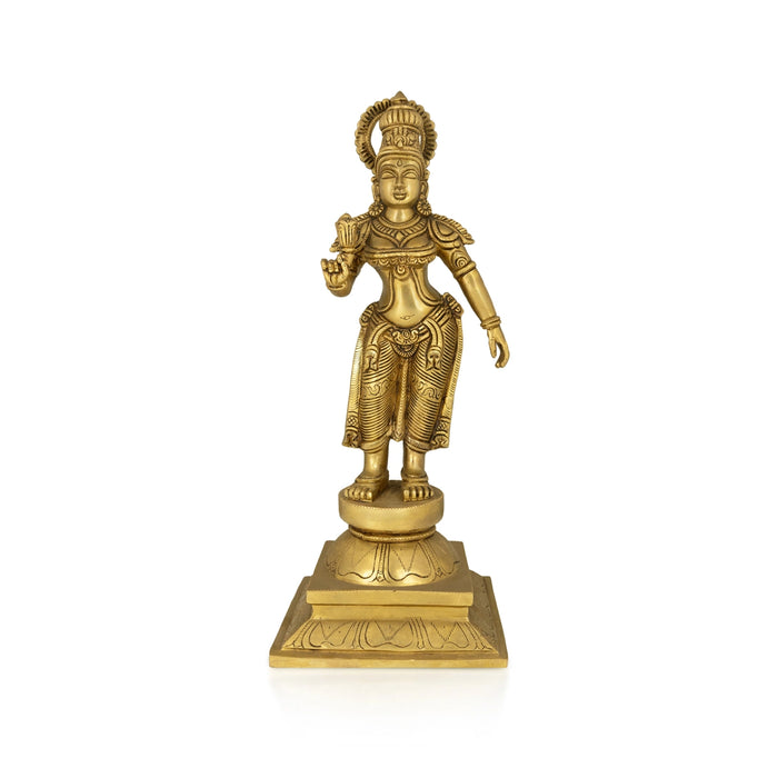 Tirupati Balaji with Arch Sridevi Bhudevi Murti - 22 x 16 Inches | Antique Brass Idol/ Balaji Idol for Pooja - Brass Murties