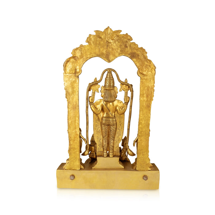 Tirupati Balaji Sridevi Bhudevi Garudar Hanuman With Arch Murti - 30 x 13 Inches | Antique Brass Idol for Pooja - Brass Murties