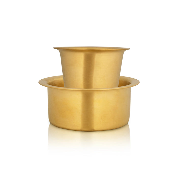 Coffee Dabara Set - 2.5 x 3.5 Inches | Brass Dabara Set/ Davara Set/ Davara Tumbler Set for Home