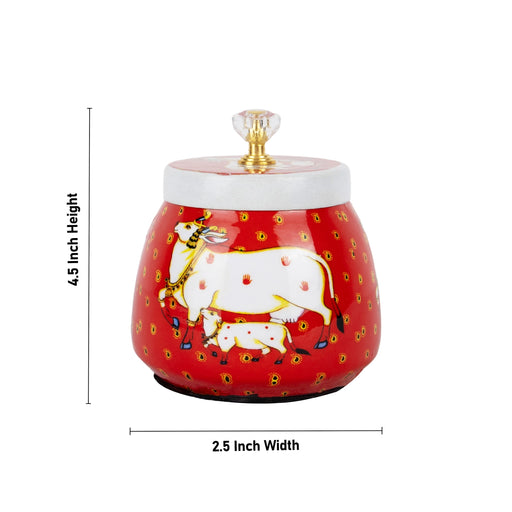 Metal Jar With Lid - 4.5 x 2.5 Inches | Dry Fruits Storage Box/ Storage Container for Home - Kitchen