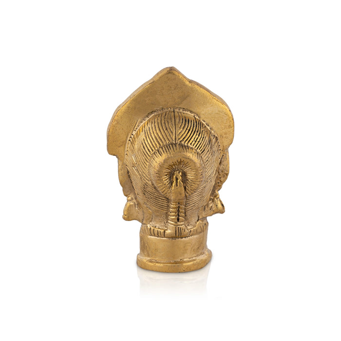 Brass Gauri Head - 3.5 x 2 Inches | Brass Gowri Head/ Devi Head for Pooja/ 300 Gms Approx