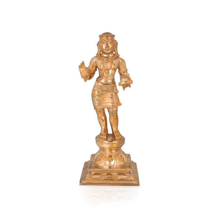 Manikkavacakar Murti - 10 x 4 Inches | panchaloha Idol / manickavasagar Statue for Pooja Room - Panchaloha Murties