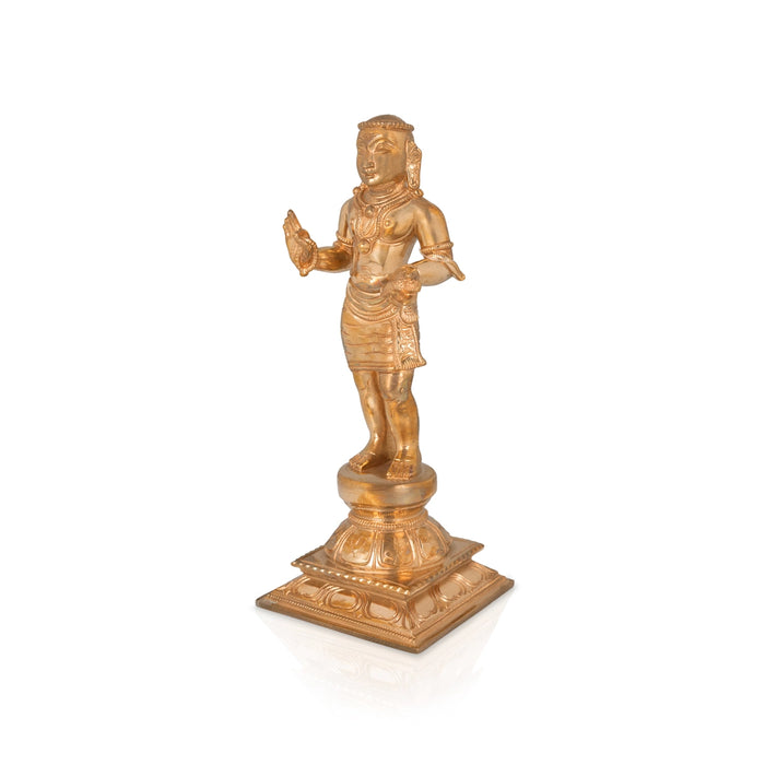 Manikkavacakar Murti - 10 x 4 Inches | panchaloha Idol / manickavasagar Statue for Pooja Room - Panchaloha Murties