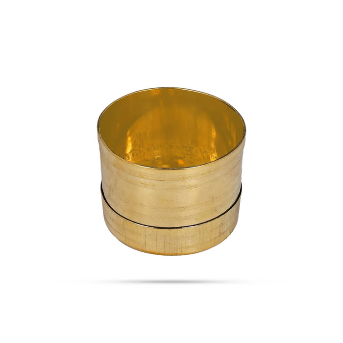 Brass Padi - 1.5 x 2. Inches | Uzhakku/ Brass Para/ Measuring Vessel for Paddy