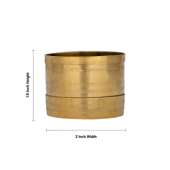 Brass Padi - 1.5 x 2. Inches | Uzhakku/ Brass Para/ Measuring Vessel for Paddy