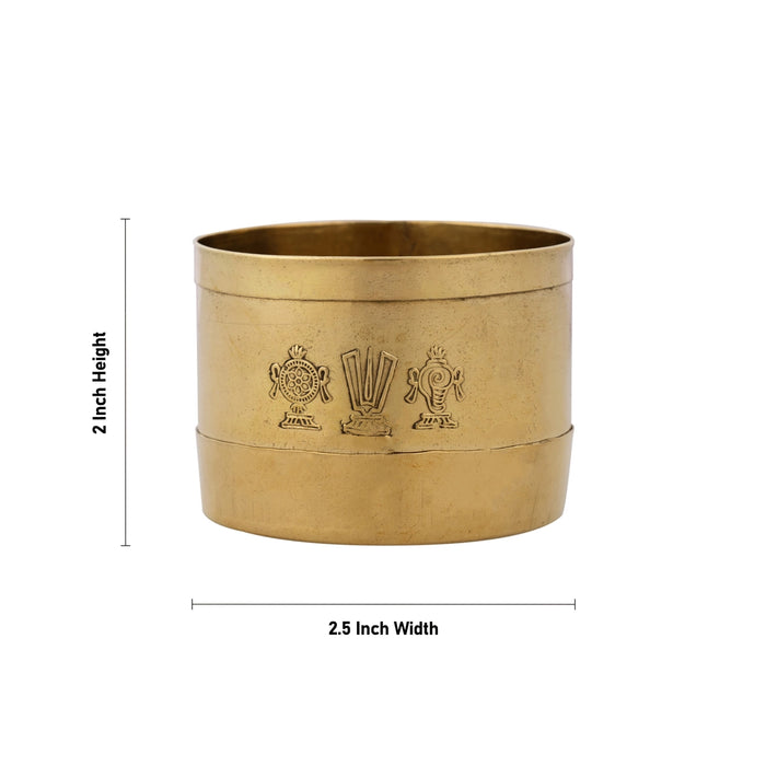 Brass Padi - 2 x 2.5 Inches | Uzhakku/ Measuring Vessel for Grains - Para