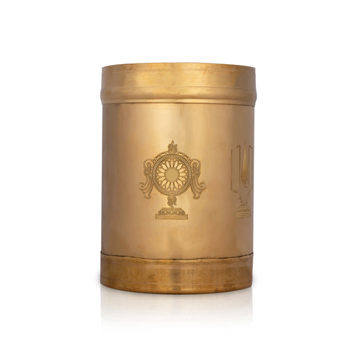 Brass Padi - 5 x 3.75 Inches | Shankh Chakra Namam Design Idangazhi/ Brass Para/ Changazhi for Home - Para