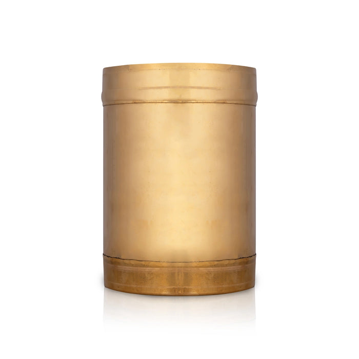 Brass Padi - 5 x 3.75 Inches | Shankh Chakra Namam Design Idangazhi/ Brass Para/ Changazhi for Home - Para