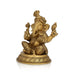 Pagadi Ganesh Sitting On base Murti - 11.5 x 7 Inches |Antique Brass Idol/ Vinayagar Statue Decor For Home & Pooja - Brass Murties