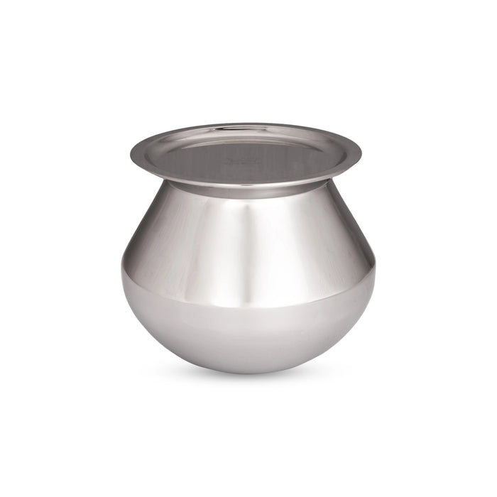 Pot with Lid - 5 x 5 Inches | Pongal Handi/ Stainless Steel Pot/ Cooking Pot for Home/ 405 Gms Approx - Kitchen