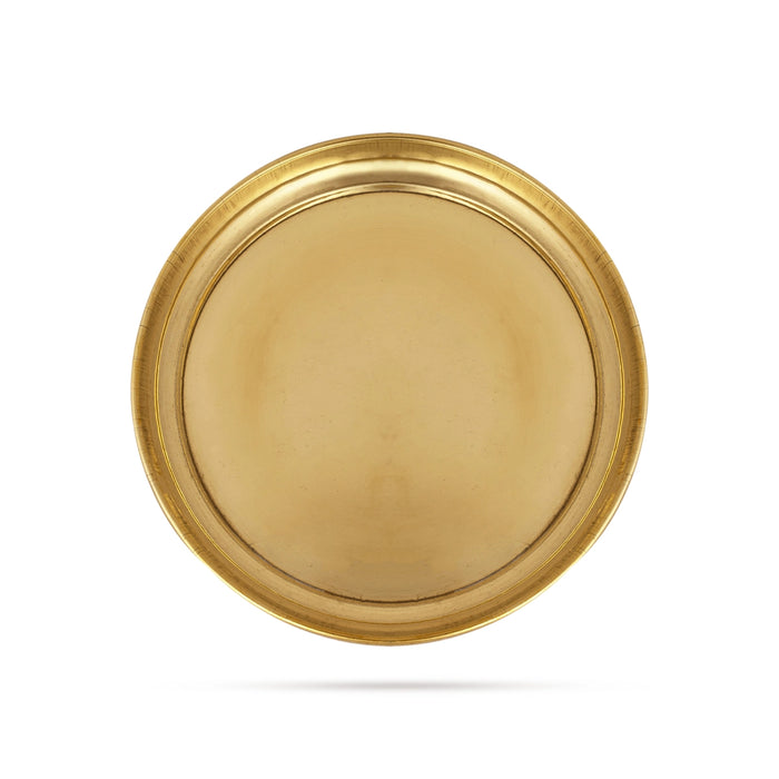 Brass Plate - 0.25 x 5 Inches | Thali Plate/ Pooja Plate for Home/ 50 Gms Approx - Pooja Plate & Tray