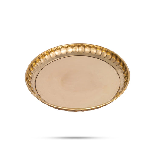 Brass Plate - 0.25 x 5 Inches | Thali Plate/ Pooja Plate for Home/ 50 Gms Approx - Pooja Plate & Tray