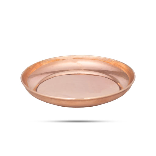Copper Plate - 0.5 x 3 Inches | Copper Rice Plate/ Pooja Thali Plate / Pooja Plate for Home - Pooja Plate & Tray