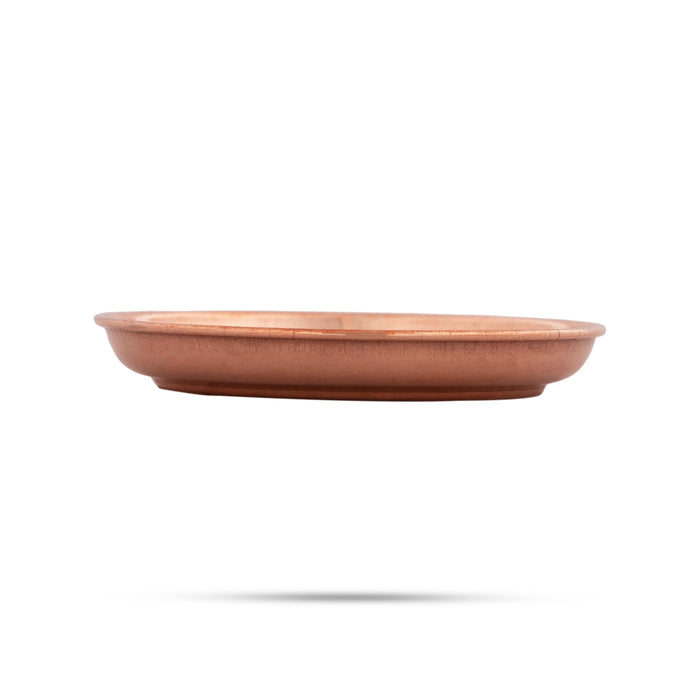 Copper Plate - 3.5 Inches | Small Plate/ Pooja Thali Plate/ Pooja Plate for Home