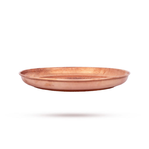 Copper Plate - 0.25 x 4.5 Inches | Thali Plate/ Pooja Plate for Home - Pooja Plate & Tray