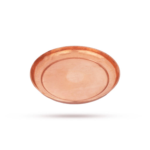 Copper Plate - 0.25 x 4.5 Inches | Thali Plate/ Pooja Plate for Home - Pooja Plate & Tray