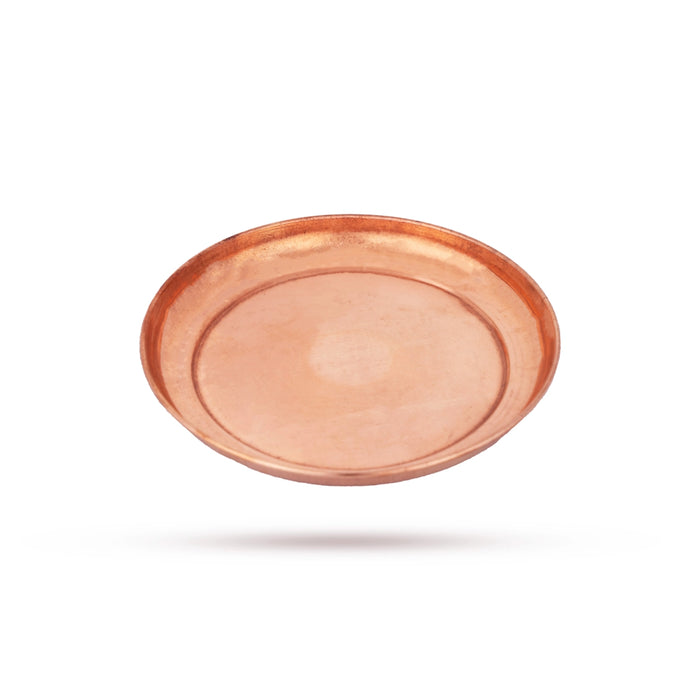 Copper Plate - 0.25 x 4.5 Inches | Thali Plate/ Pooja Plate for Home - Pooja Plate & Tray