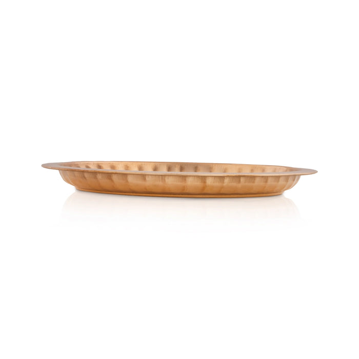 Copper Plate - 0.25 x 6 Inches | Pooja Plate/ Thali Plate for Home/ 75 Gms Approx - Pooja Plate & Tray
