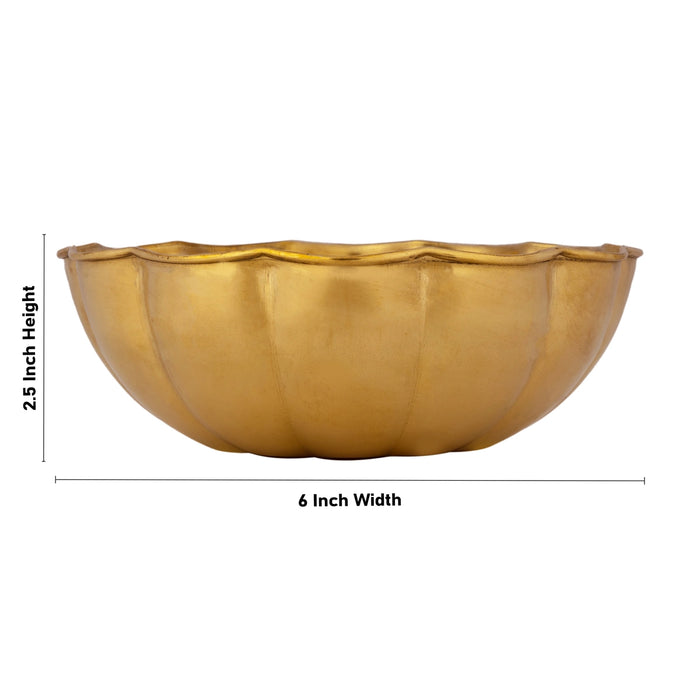 Brass Bowl - 2.5 x 6 Inches | Pooja Bowl/ Brass Cup for Pooja - Bowls