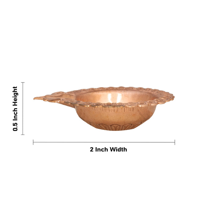 Kartik Deepam - 0.5 x 2 Inches | Copper Agal Vilakku Deepam/ Designed Karthik Deepam/ Lakshmi Vilakku for Pooja - Karthik Deep