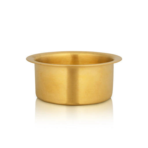 Coffee Dabara Set - 3 x 4 Inches | Brass Mat Polish Davara Tumbler Set/ Davara Set for Home/ 200 Gms Approx - Kitchen