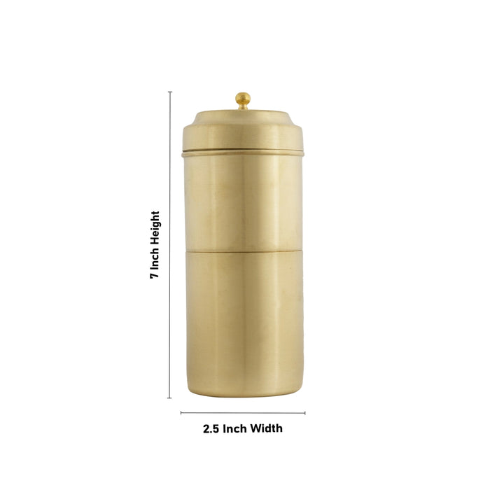 Filter Coffee Maker - 7 x 2.5 Inches | Brass Mat Polish Coffee Filter/ Coffee Vessel for Home/ 310 Gms Approx - Kitchen