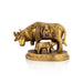 Cow Calf Idol With Base - 3 x 3.5 Inches | Antique Brass Kamdhenu Cow With Calf for Pooja/ 540 Gms Approx - Table Stand Accessories
