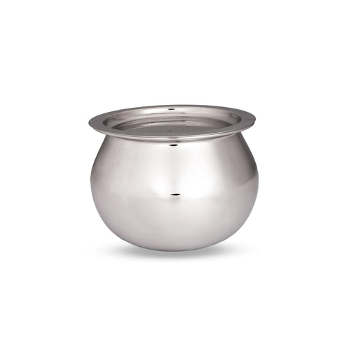 Pot with Lid - 5 x 6.5 Inches | Dal Handi/ Stainless Steel Pot/ Cooking Pot for Home/ 505 Gms Approx - Kitchen