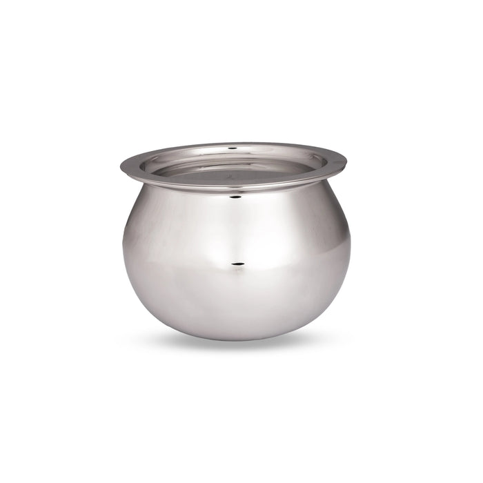 Pot with Lid - 5 x 6.5 Inches | Dal Handi/ Stainless Steel Pot/ Cooking Pot for Home/ 505 Gms Approx - Kitchen