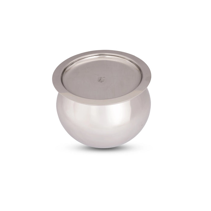 Pot with Lid - 5 x 6.5 Inches | Dal Handi/ Stainless Steel Pot/ Cooking Pot for Home/ 505 Gms Approx - Kitchen