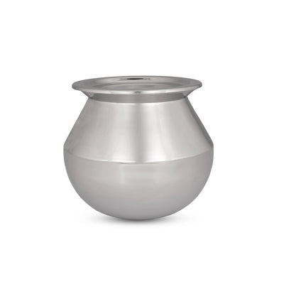 Pot with Lid - 6 x 6 Inches | Pongal Handi/ Stainless Steel Pot/ Cooking Pot for Home/ 535 Gms Approx