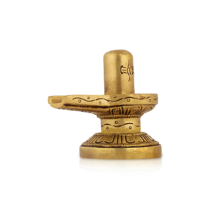 Shiv Ling Murti - 2.5 X 3 Inches | Antique Brass Idol/ Shiva Lingam Statue For Pooja Room And Worship - Brass Murties
