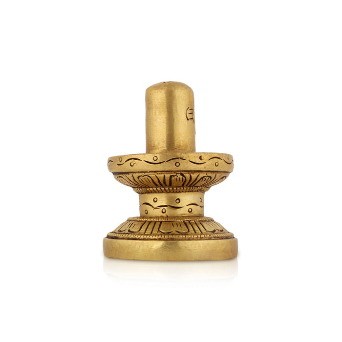 Shiv Ling Murti - 2.5 X 3 Inches | Antique Brass Idol/ Shiva Lingam Statue For Pooja Room And Worship - Brass Murties