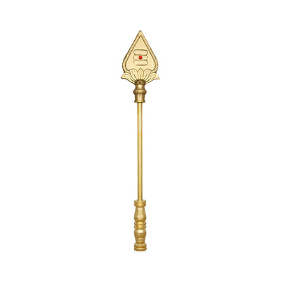 Vel Flag Post - 16.5 x 3 Inches | Car Flag Post Vel/ Lord Murugan Vel Brass Flag Post for Car/ 825 Gms Approx