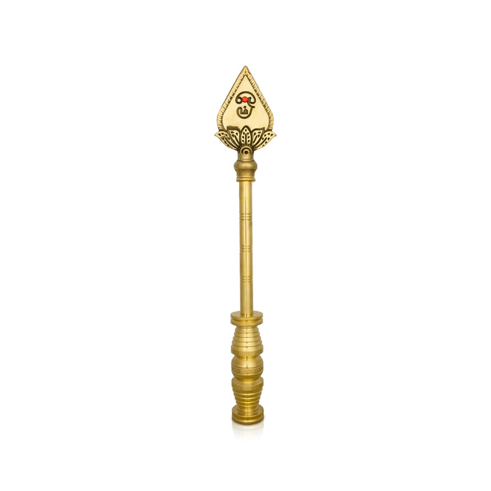 Vel Flag Post - 18 x 3 Inches | Car Flag Post Vel/ Lord Murugan Vel Brass Flag Post for Car/ 1.930 Kgs Approx - Car Stand & Car Accessories