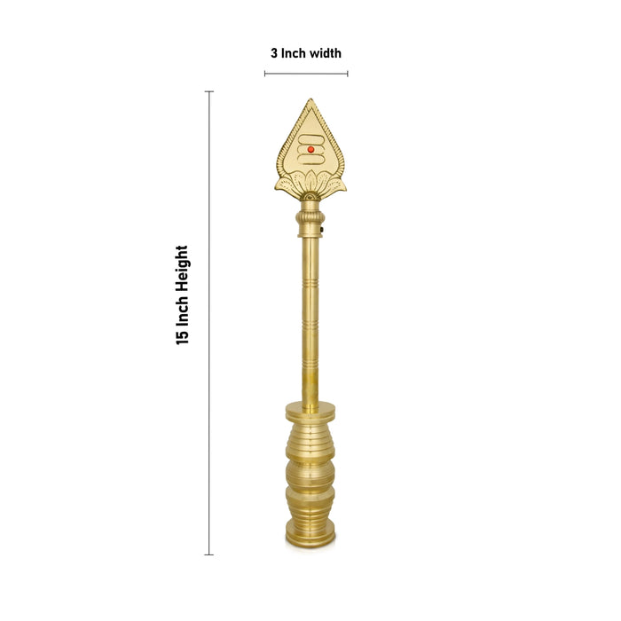 Vel Flag Post - 15 x 3 Inches | Car Flag Post Vel/ Lord Murugan Vel Brass Flag Post for Car - Car Stand & Car Accessories