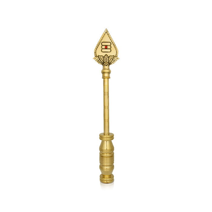Vel Flag Post - 18 x 3 Inches | Car Flag Post Vel/ Lord Murugan Vel Brass Flag Post for Car/ 1.710 Kgs Approx - Car Stand & Car Accessories