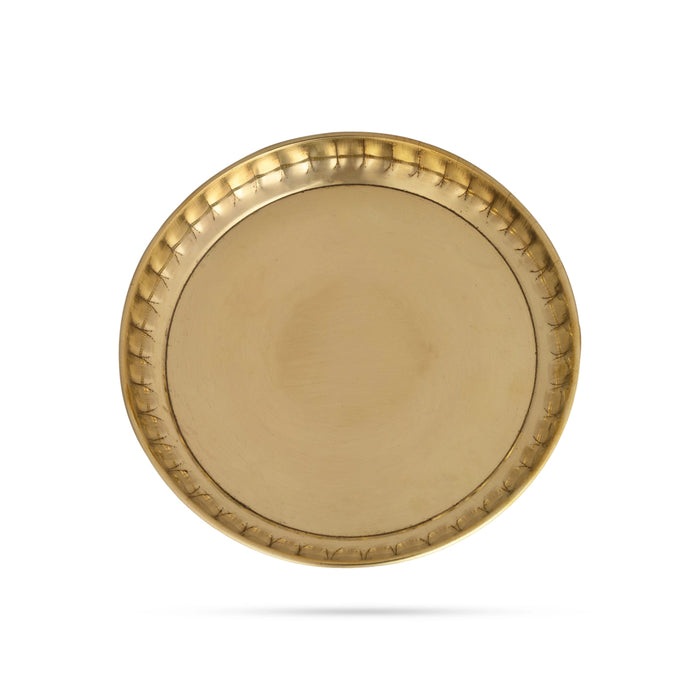 Brass Plate - 0.5 x 5.5 Inches | Thali Plate/ Pooja Plate for Home/ 55 Gms Approx - Pooja Plate & Tray