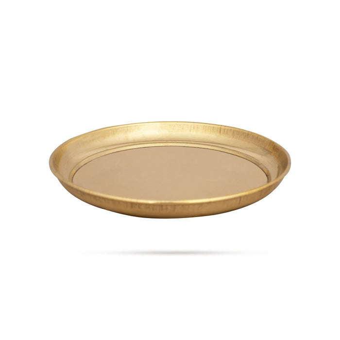 Brass Plate - 0.5 x 5.5 Inches | Thali Plate/ Pooja Plate for Home/ 55 Gms Approx - Pooja Plate & Tray