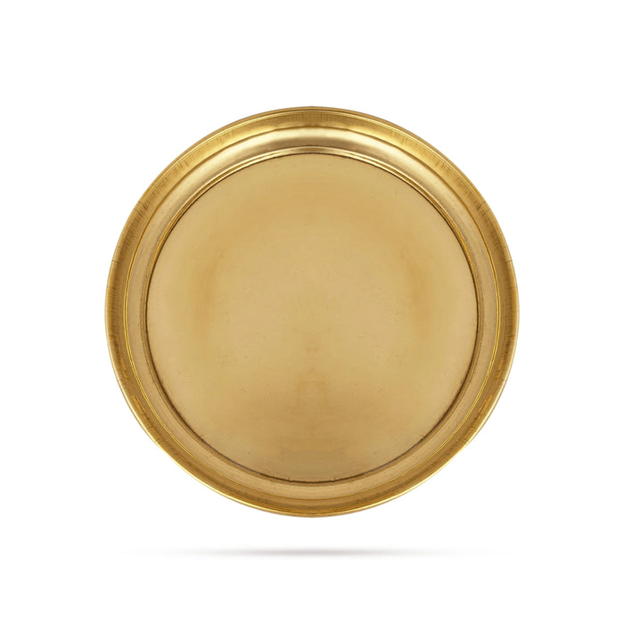 Brass Plate - 0.5 x 5.5 Inches | Thali Plate/ Pooja Plate for Home/ 55 Gms Approx - Pooja Plate & Tray