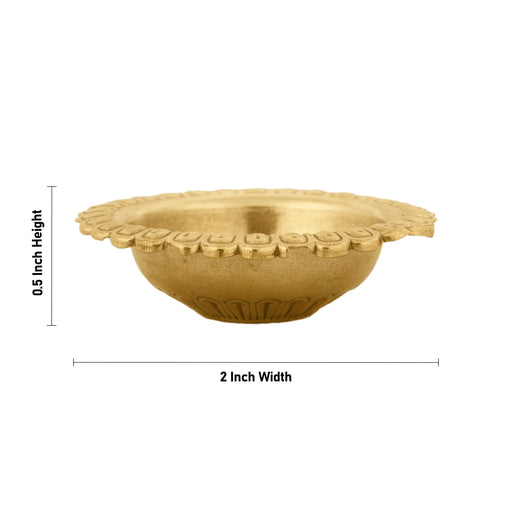 Brass Bowl - 0.5 x 2 Inches | Brass Cup/ Designed Pooja Bowl for Home/ 5 Gms Approx - Bowls