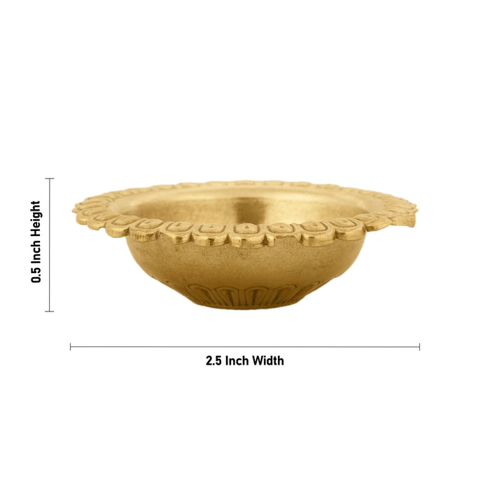 Pooja Bowl - 0.5 x 2.5 Inches | Brass Pooja Cup/ Puja Bowl/ Brass Bowl for Home/ 15 Gms Approx - Bowls