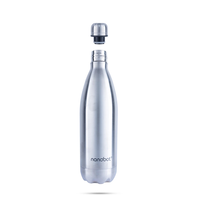 Nanobot Kryo Vaccum Flask - 1 Ltr | Water Bottle/ 13 x 3 Inches/ Stainless Steel Flask for Home