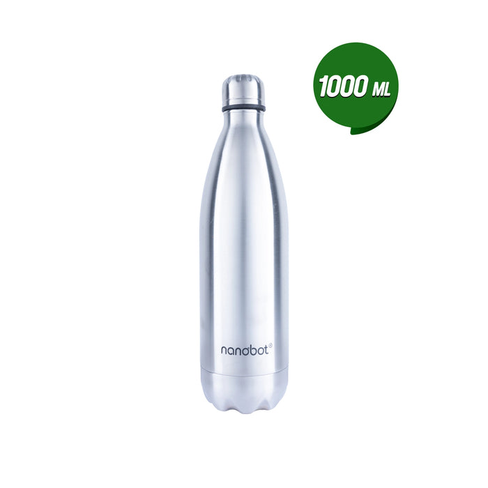 Nanobot Kryo Vaccum Flask - 1 Ltr | Water Bottle/ 13 x 3 Inches/ Stainless Steel Flask for Home