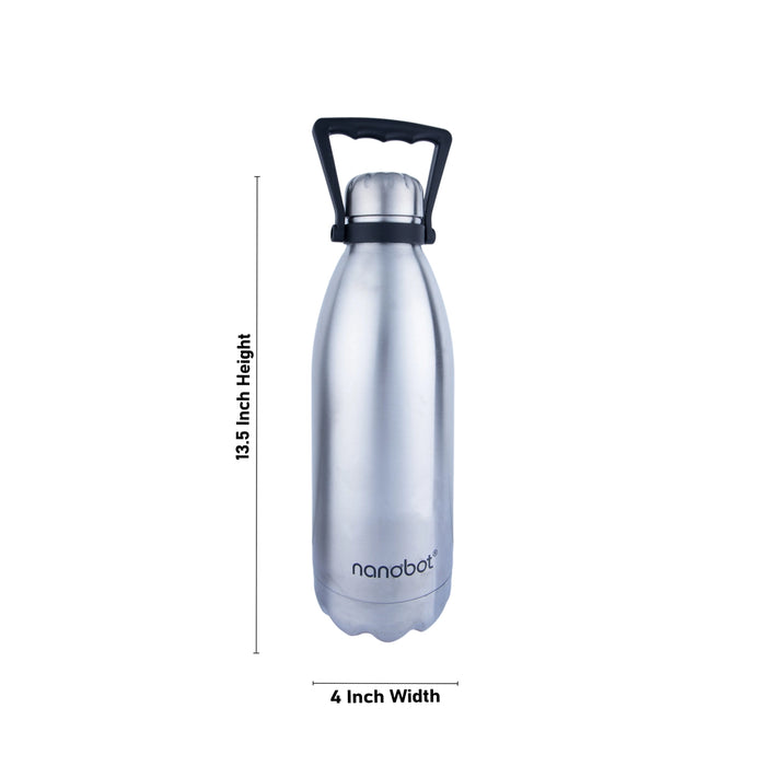 Nanobot Kryo Vaccum Flask - 1.5 Ltr | Water Bottle/ 13.5 x 4 Inches/ Stainless Steel Flask for Home