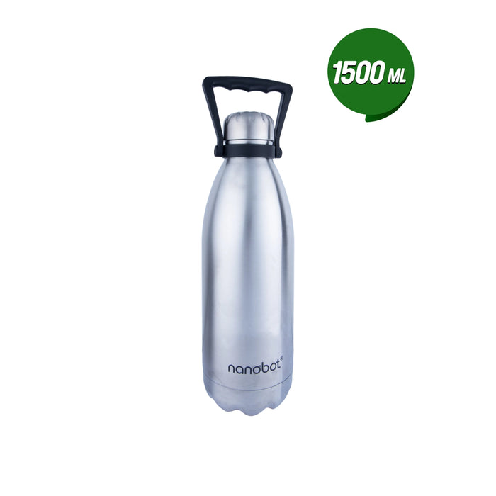 Nanobot Kryo Vaccum Flask - 1.5 Ltr | Water Bottle/ 13.5 x 4 Inches/ Stainless Steel Flask for Home