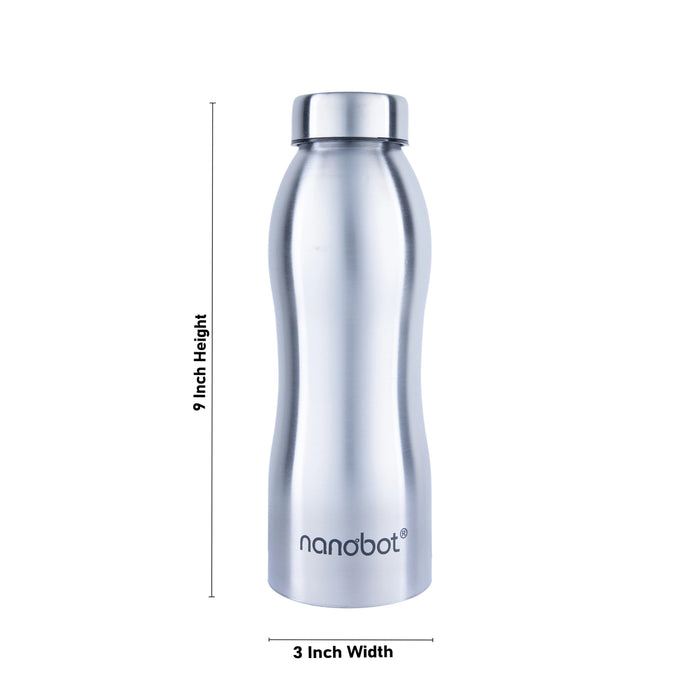 Nanobot Ace Water Bottle - 750 ml | Mizu Colour Water Bottle/ 9 x 3 Inches/ Stainless Steel Water Container for Home