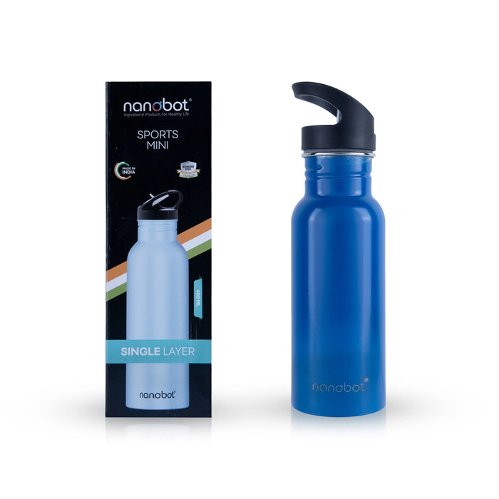 Nanobot Water Bottle - 400 ml | Sports Mini Water Bottle/ 9 x 2.5 Inches/ Water Container for Home - Water Bottle